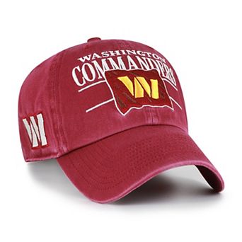 Men's '47 Burgundy Washington Commanders Throwback Graphic Clean Up Adjustable Hat
