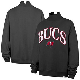 Women's '47 Charcoal Tampa Bay Buccaneers Oversized Vantage Mock Neck Sweatshirt