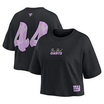 Women's Fanatics Cam Skattebo Black New York Giants Fashion Cropped T-Shirt