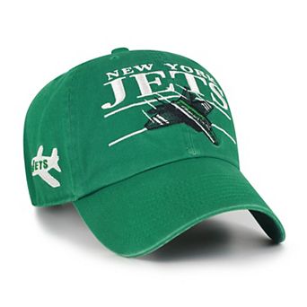 Men's '47 Kelly Green New York Jets Throwback Graphic Clean Up Adjustable Hat