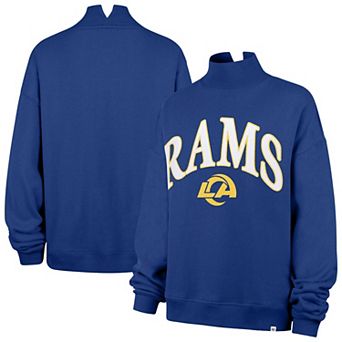 Women's '47 Royal Los Angeles Rams Oversized Vantage Mock Neck Sweatshirt