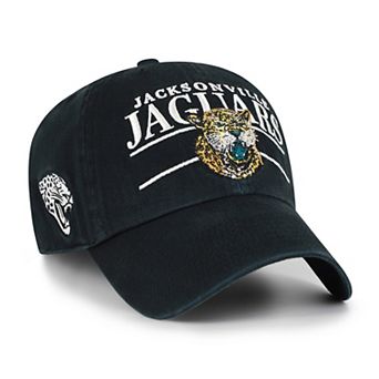 Men's '47 Black Jacksonville Jaguars Throwback Graphic Clean Up Adjustable Hat