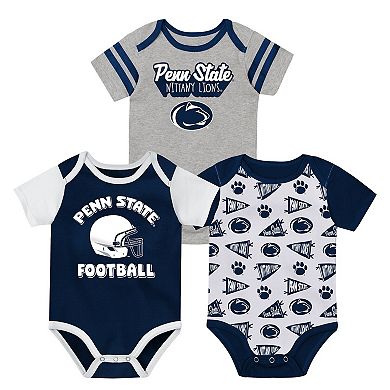Newborn Outerstuff Navy Penn State Nittany Lions Star Player Three-Piece Bodysuit Set