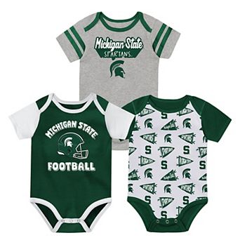 Newborn Outerstuff Green Michigan State Spartans Star Player Three-Piece Bodysuit Set