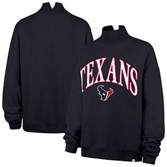 Women's '47 Navy Houston Texans Oversized Vantage Mock Neck Sweatshirt