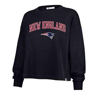 Women's '47 Navy New England Patriots Plus Size Sydney Arch Game T-Shirt