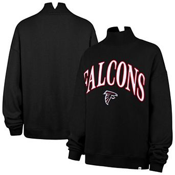 Women's '47 Black Atlanta Falcons Oversized Vantage Mock Neck Sweatshirt