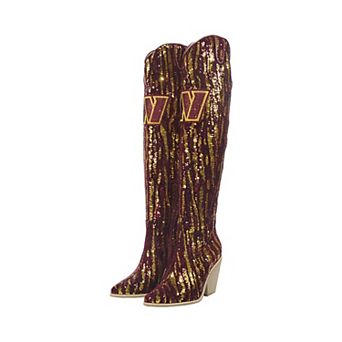 Cuce Washington Commanders Over-the-Knee Two-Tone Sequin Boots