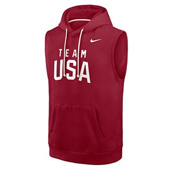 Men's Nike Red Team USA Dri-FIT Sleeveless Hoodie