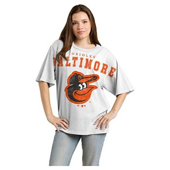 Women's Fanatics White Baltimore Orioles Relaxed Big Text T-Shirt