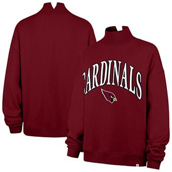 Women's '47 Cardinal Arizona Cardinals Oversized Vantage Mock Neck Sweatshirt
