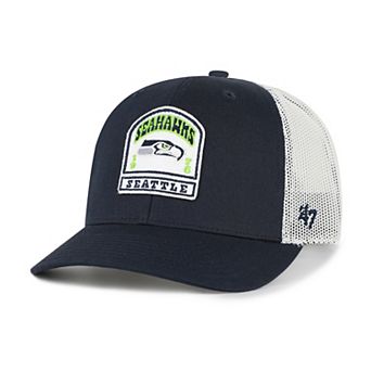 Men's '47 College Navy Seattle Seahawks Headstone Trucker Adjustable Hat