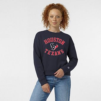Women's Champion Navy Houston Texans Heart & Soul Powerblend Sweatshirt