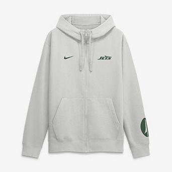 Men's Nike Gray New York Jets Cool Down Club Full-Zip Hoodie