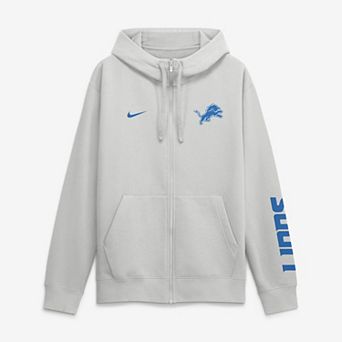 Men's Nike Gray Detroit Lions Cool Down Club Full-Zip Hoodie