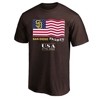 Men's Fanatics Brown San Diego Padres USA 1776-2026 Big & Tall T-Shirt