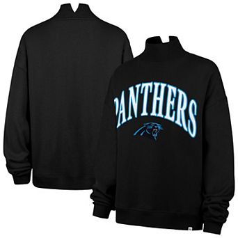 Women's '47 Black Carolina Panthers Oversized Vantage Mock Neck Sweatshirt