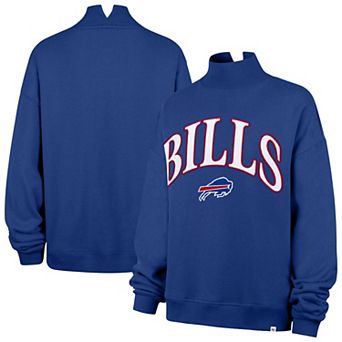 Women's '47 Royal Buffalo Bills Oversized Vantage Mock Neck Sweatshirt