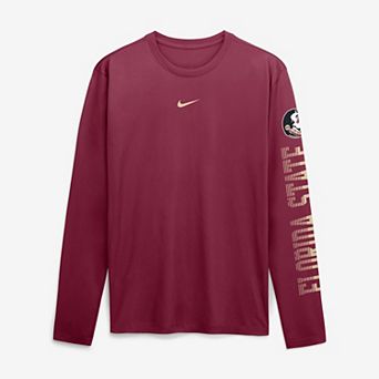 Men's Nike Garnet Florida State Seminoles Primetime Logo Sleeve Legend Dri-FIT Long Sleeve T-Shirt