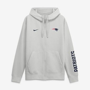 Men's Nike Gray New England Patriots Cool Down Club Full-Zip Hoodie