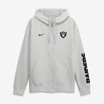 Men's Nike Gray Las Vegas Raiders Cool Down Club Full-Zip Hoodie