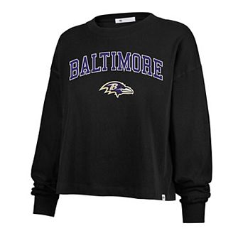 Women's '47 Black Baltimore Ravens Plus Size Sydney Arch Game T-Shirt