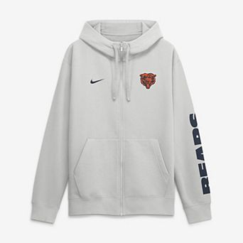 Men's Nike Gray Chicago Bears Cool Down Club Full-Zip Hoodie