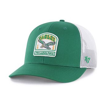Men's '47 Kelly Green Philadelphia Eagles Throwback Headstone Trucker Adjustable Hat