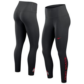 Women's Nike Black Ohio State Buckeyes Zenvy High Rise Dri-FIT 7/8 Leggings