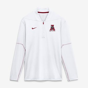 Men's Nike White Alabama Crimson Tide 2026 Sideline Midweight Half-Zip Dri-FIT Pullover