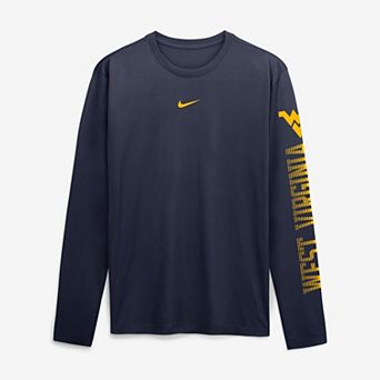 Men's Nike Navy West Virginia Mountaineers Primetime Logo Sleeve Legend Dri-FIT Long Sleeve T-Shirt
