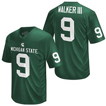 Youth Original Retro Brand Kenneth Walker III Green Michigan State Spartans Commemorative Classics Printed Football Jersey