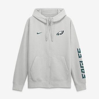 Men's Nike Gray Philadelphia Eagles Cool Down Club Full-Zip Hoodie