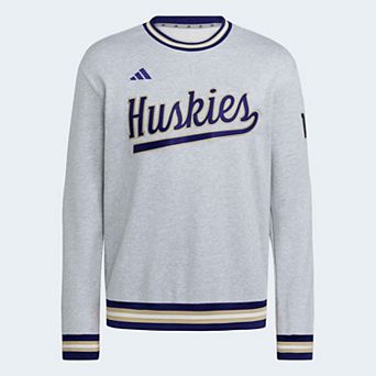 Men's adidas Gray Washington Huskies Dugout Collection Sweatshirt
