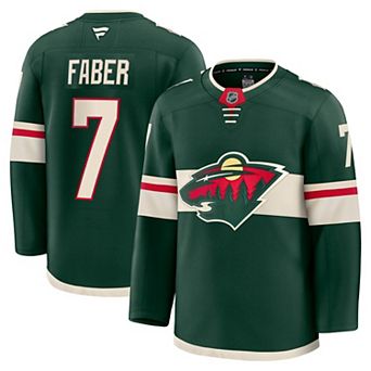 Men's Fanatics Brock Faber Green Minnesota Wild Anniversary Premium Jersey