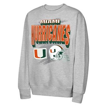Youth Outerstuff Heather Gray Miami Hurricanes Wild Card Fleece Sweatshirt