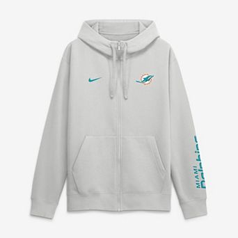 Men's Nike Gray Miami Dolphins Cool Down Club Full-Zip Hoodie