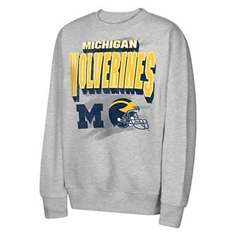 Youth Outerstuff Heather Gray Michigan Wolverines Wild Card Fleece Sweatshirt
