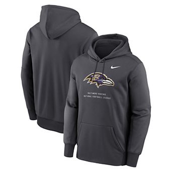 Men's Nike Charcoal Baltimore Ravens Toss Sweep Therma-FIT Hoodie