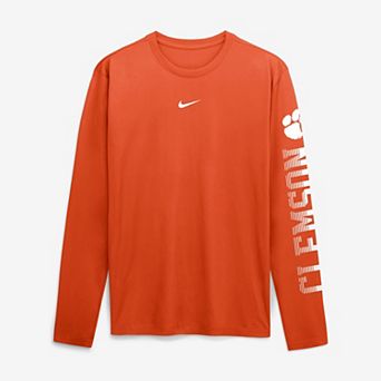 Men's Nike Orange Clemson Tigers Primetime Logo Sleeve Legend Dri-FIT Long Sleeve T-Shirt