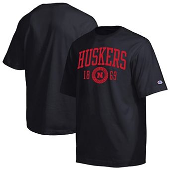 Men's Champion Black Nebraska Huskers Established Tradition Heavyweight T-Shirt