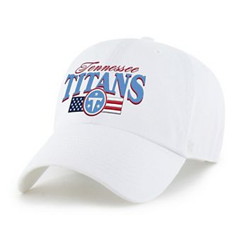 Men's '47 White Tennessee Titans American Flag Clean Up Adjustable Hat