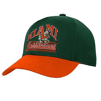 Youth Outerstuff Green/Orange Miami Hurricanes Dad Unstructured Adjustable Hat