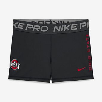 Women's Nike Black Ohio State Buckeyes Pro Dri-FIT Mid-Rise Shorts