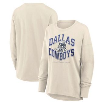 Women's Fanatics Cream Dallas Cowboys Heritage Legacy Long Sleeve T-Shirt