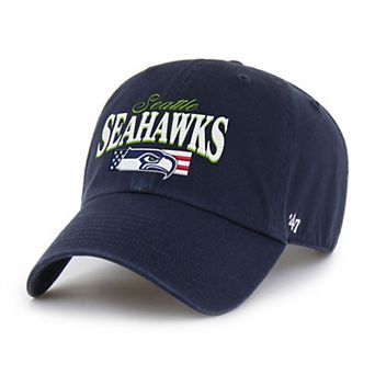 Men's '47 College Navy Seattle Seahawks American Flag Clean Up Adjustable Hat
