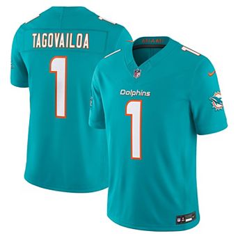 Men's Nike Tua Tagovailoa Aqua Miami Dolphins Team Vapor F.U.S.E. Stitched Limited Jersey