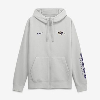 Men's Nike Gray Baltimore Ravens Cool Down Club Full-Zip Hoodie