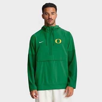Men's Nike Green Oregon Ducks Anorak Half-Zip Hoodie Jacket