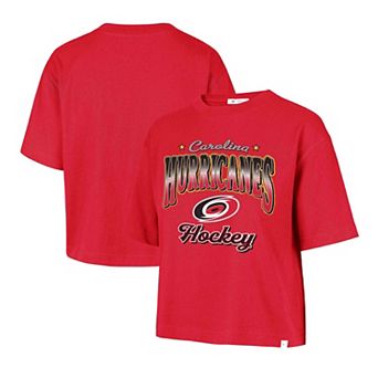 Women's '47 Red Carolina Hurricanes Vibe Check Reed City Cropped T-Shirt